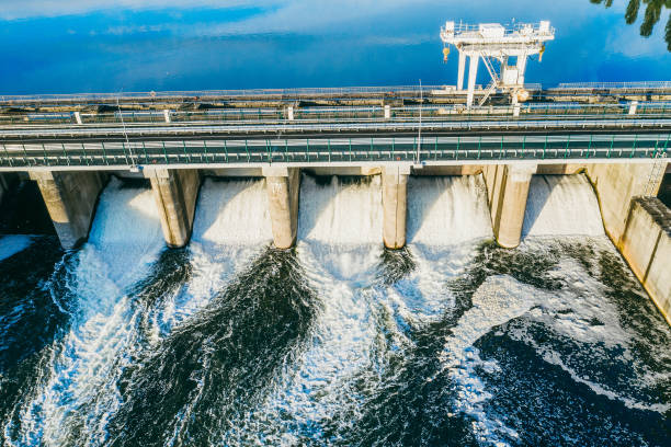 istock Hydroelectric Dam or Hydro Power Station, aerial view 1248631563