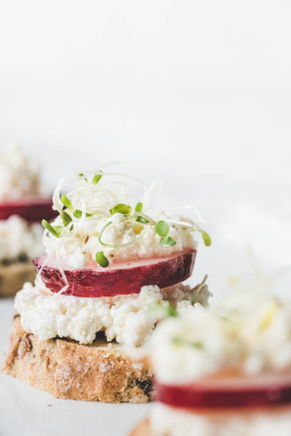 istock Vegan toast with radish and ricotta. 1248632312