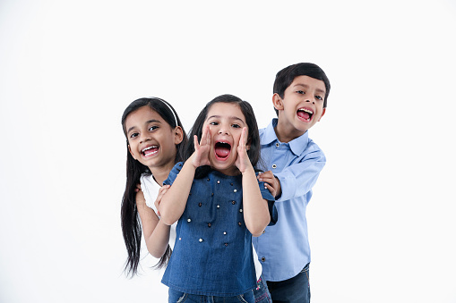 Indian. Asian children having joyful interaction