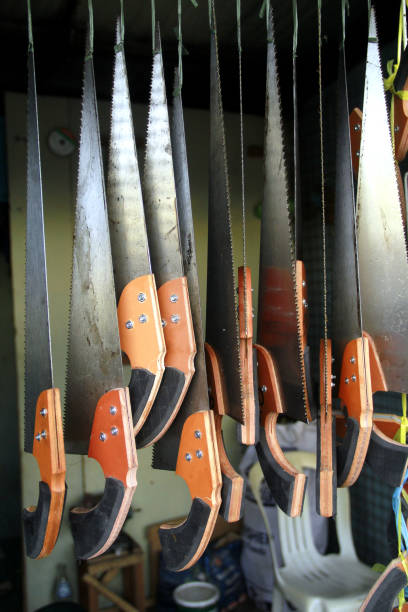 istock Carpenter saw on display at a store 1248645589
