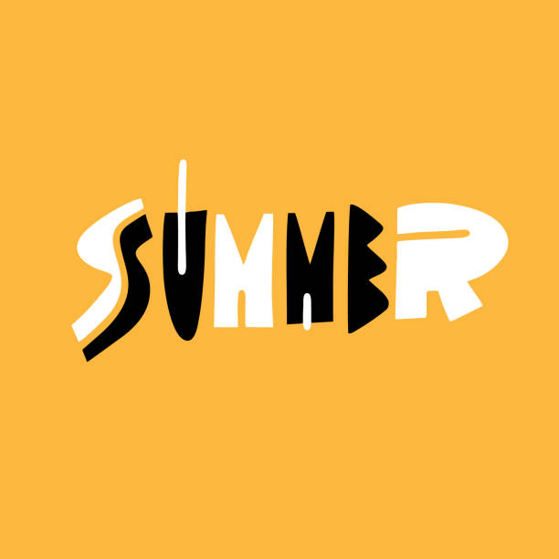 istock Summer lettering. Scandinavian typography. Vector illustration. Isolated on yellow background. 1248647826