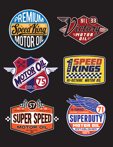 Vintage Motor Oil Signs and Label Set