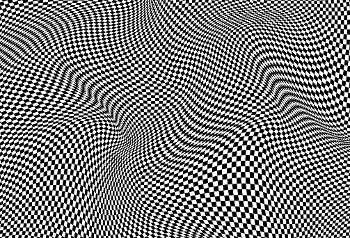 Desordered Pattern Opart Background Smoothly Distorted Checkered Pattern Stock ...