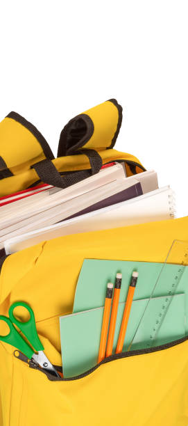 istock Different school stationery in backpack pocket. Closeup. School and education concept. 1248661744