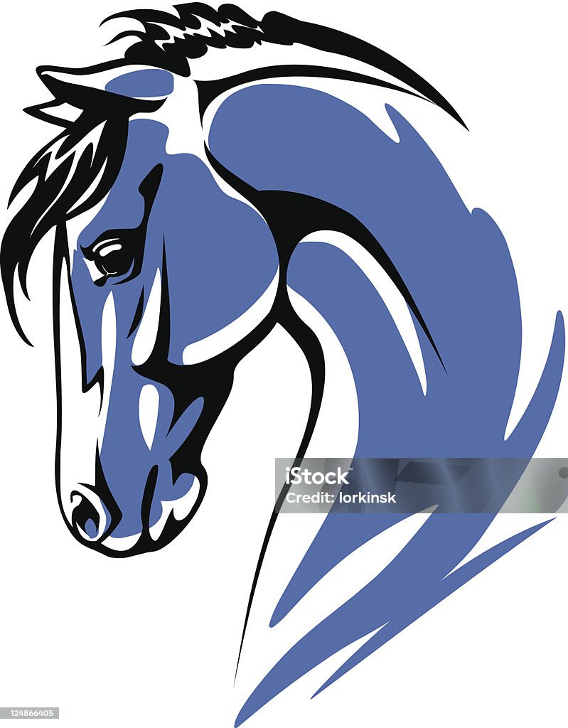 Синий конь - Векторная графика Лошадь роялти-фри