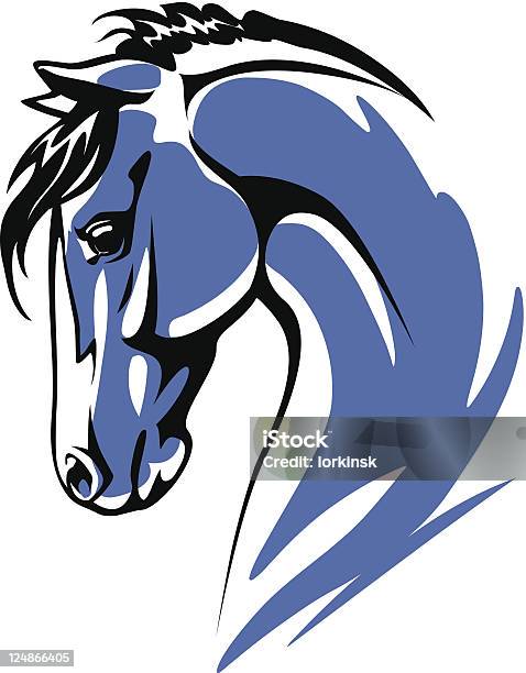 Blue Horse Stock Illustration - Download Image Now - Horse, Drawing - Activity, Drawing - Art Product