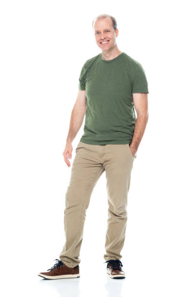 istock Mid adult men standing in front of white background 1248664543