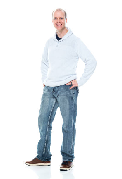istock Mid adult men standing in front of white background 1248664566
