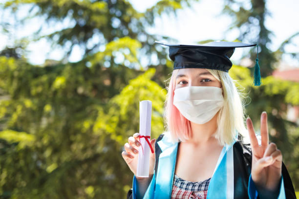 istock Graduating High School Student portrait with Face Mask during Covid-19 1248664675