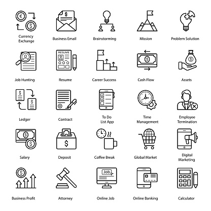 We are offering corporate and finance icons for your ease. Editable quality of this set makes it different and useful for everyone. A convenient set akin to the corporate field is in your reach now.