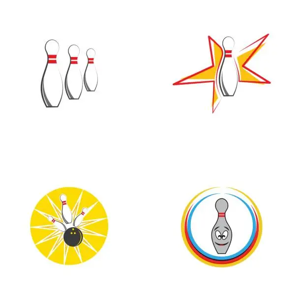 Vector illustration of Bowling icon Template vector