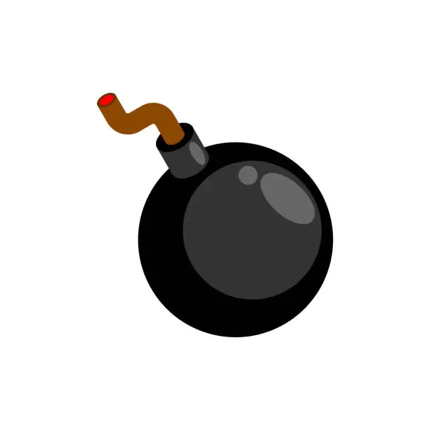 Vector illustration of Bomb cartoon isolated. Round Bomb vector illustration