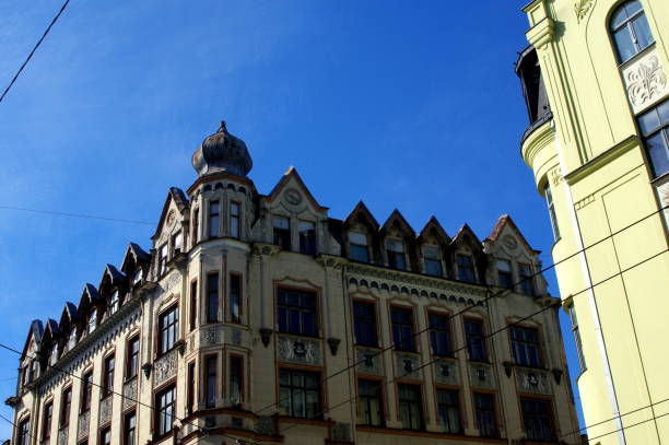 istock Beautiful Riga city architecture with old buildings. 1248673003