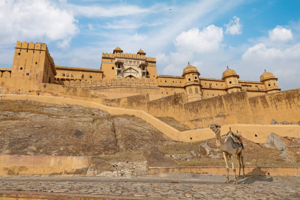 istock Amber Fort ancient medieval architecture structure at Jaipur Rajasthan India designated as a UNESCO World Heritage site 1248673167