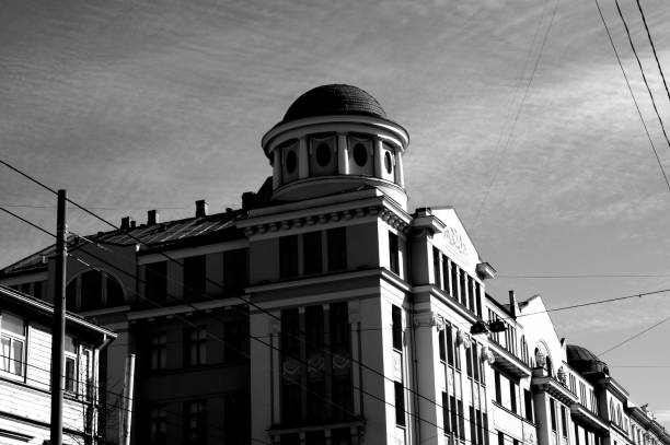 istock Beautiful Riga city architecture with old buildings. 1248673861