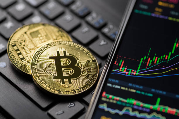 Bitcoin gold cryptocurrency trading chart Ljubljana, Slovenia - may 12 Bitcoin gold cryptocurrency trading chart on smartphone close up. cryptocurrency stock pictures, royalty-free photos & images