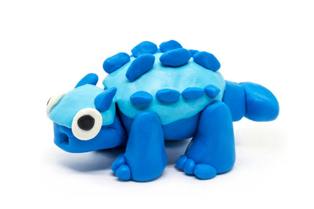 istock Play dough Ankylosaurus on white background 1248675073