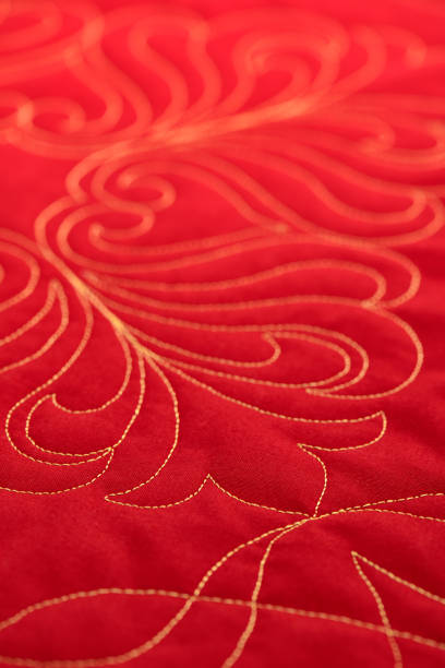 istock Fragment of quilting by free-motion machine technique 1248676114