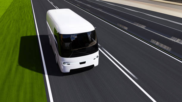istock white electric self-driving van for branding 1248677283