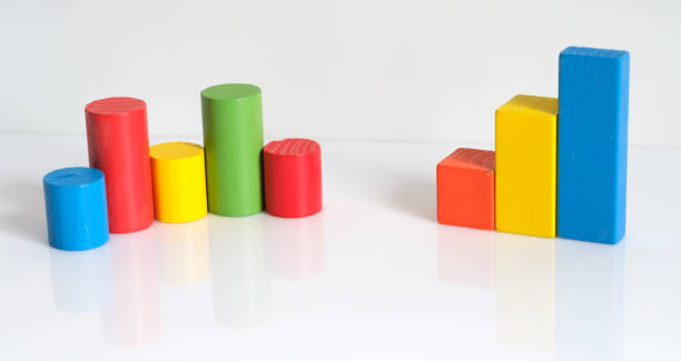 istock Wooden blocks in the form of graphs. 1248678237