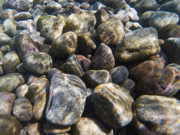 istock Seashore pebbles underwater photo texture. Seaside beach with big stones. 1248678282