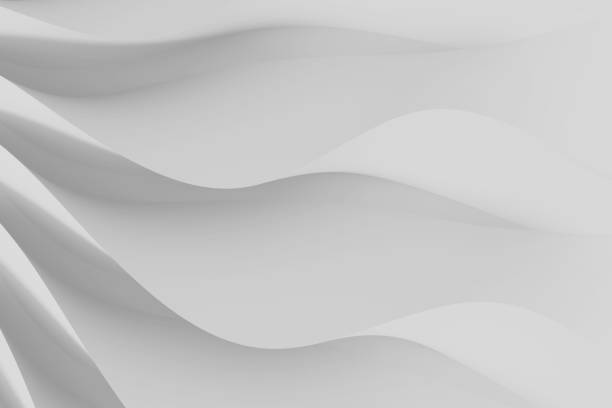 istock Modern abstract parametric three-dimensional background of a set of wavy white three-dimensional petals converging in a cent. 3D illustration 1248679103