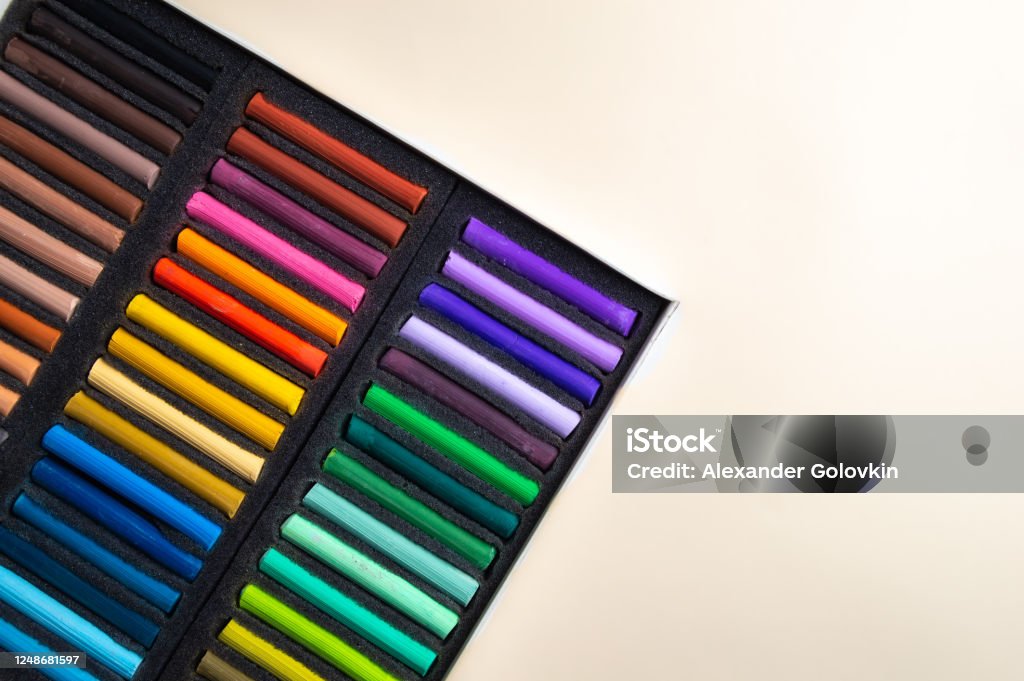 Crayons For Drawing In A Box On A White Background Dry Pastels For Artists  Stock Photo - Download Image Now - iStock