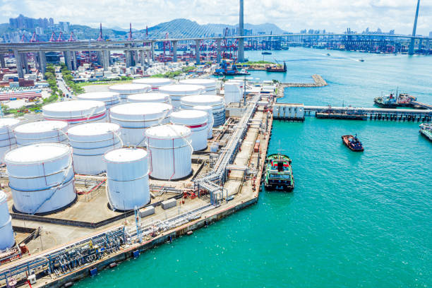 istock Oil Storage tanks in Hong Kong 1248682565