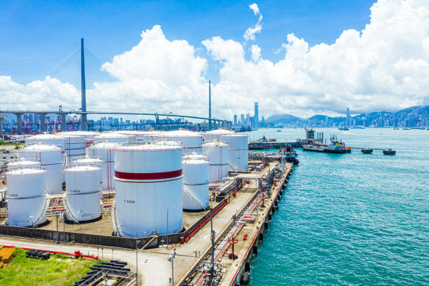 istock Oil Storage tanks in Hong Kong 1248682655