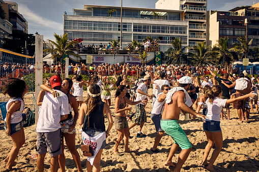 Banda de Ipanema beach carnival party in Ipanema, Rio de Janeiro, Brazil.