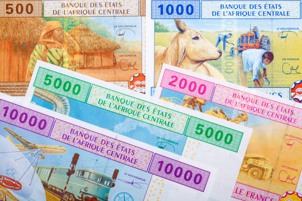 franco cfa centroafricano antecedentes empresariales - french currency fotografías e imágenes de stock
