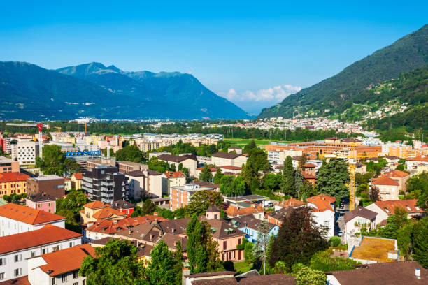 istock Bellinzona aerial panoramic view, Switzerland 1248686083