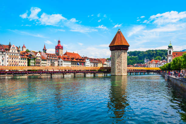 istock Kapellbrucke Bridge, Water Tower Tower, Lucerne 1248686115