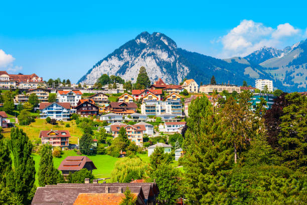 istock Spiez town panoramic view, Switzerland 1248686186