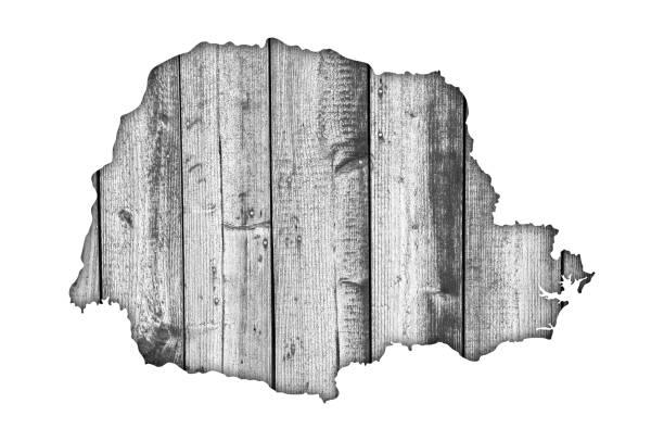 istock Map of Parana on weathered wood 1248686380