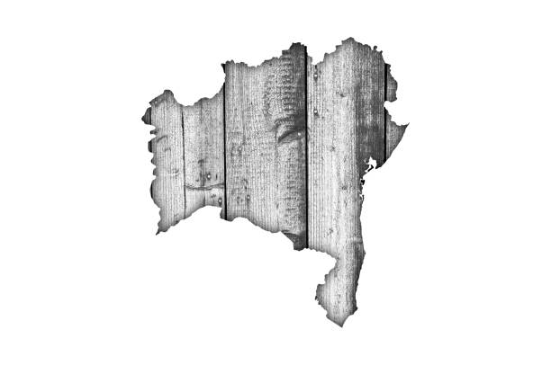 istock Map of Bahia on weathered wood 1248686885