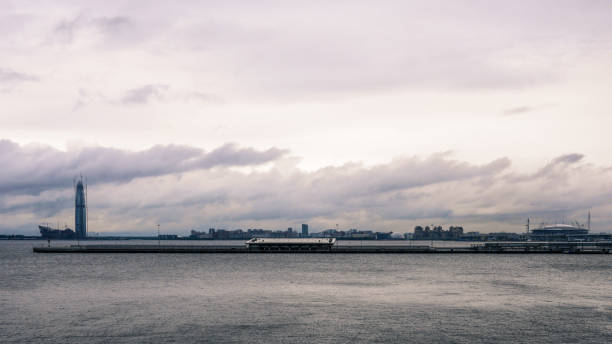 istock Moody Russian cityscape in greyscale 1248687715