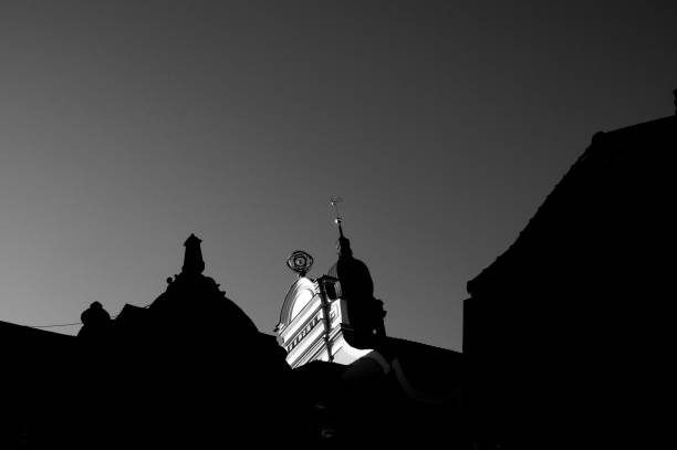 istock Beautiful Riga city architecture with old buildings. 1248688433