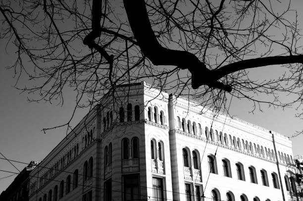 istock Beautiful Riga city architecture with old buildings. 1248688459
