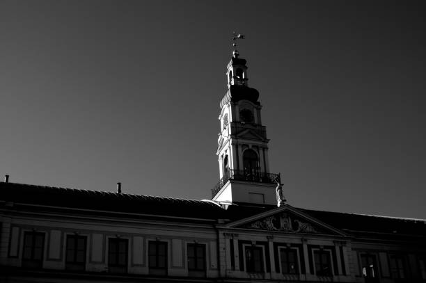 Beautiful Riga city architecture with old buildings. Riga, Latvia.