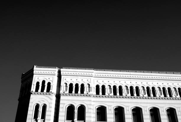 istock Beautiful Riga city architecture with old buildings. 1248688505