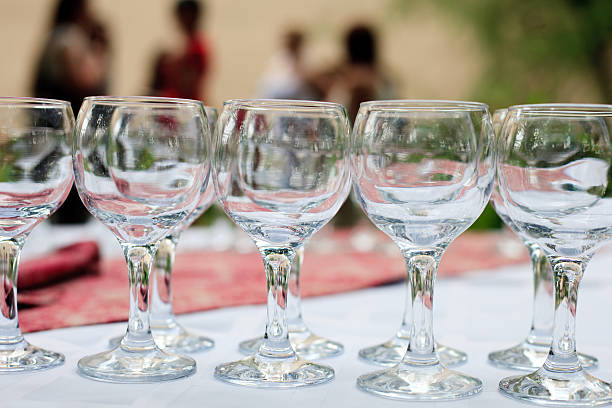istock Glasses in rows outdoors 124868865