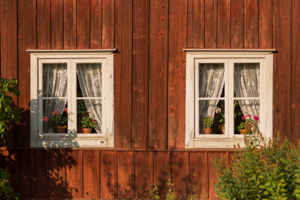 White Wooden Window and Timber Wall