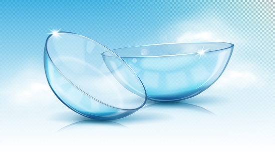 Medical contact lenses for the eyes. Vector illustration.