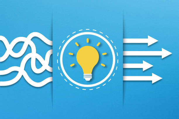 Inspiration and innovative idea concepts, lightbulb symbol on blue background