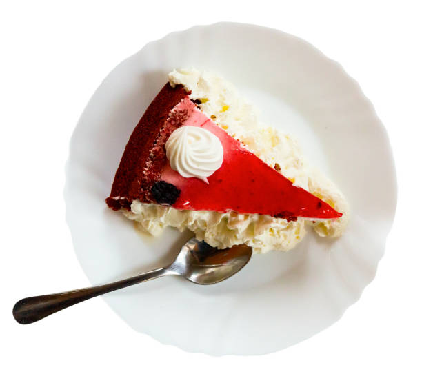 istock Cake with strawberry glaze and whipped cream 1248692846