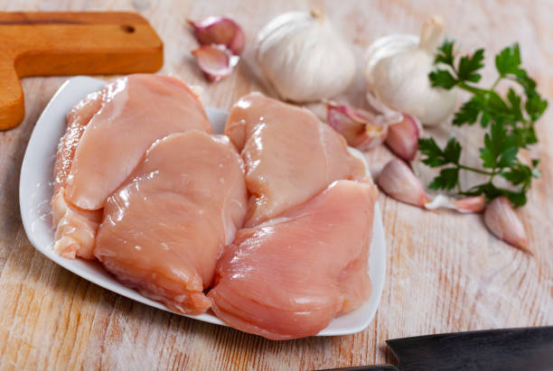 istock Raw chicken fillets and condiments 1248692860