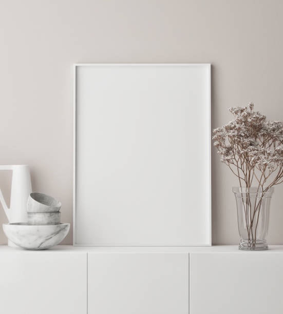 istock mock up poster frame in modern interior background, close up, 3D render 1248693760