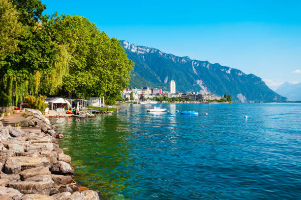 istock Montreux town on Lake Geneva 1248694822
