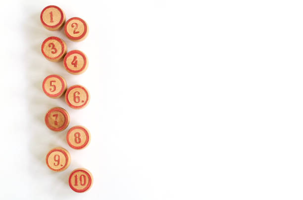 istock Lotto barrels are lined on white background 1248697134